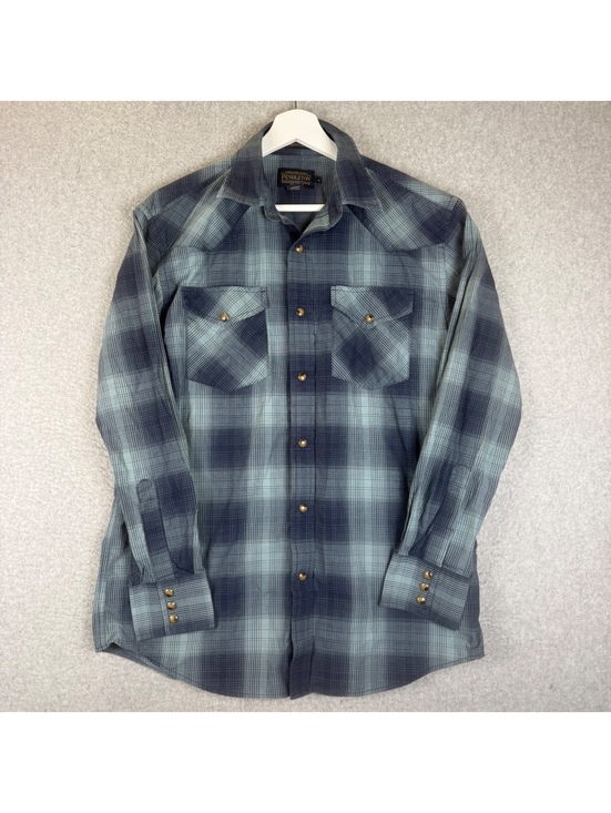 Pendleton Other - Pendleton Men’s Blue Plaid Frontier Shirt Size S Button Down Made in USA